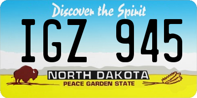 ND license plate IGZ945