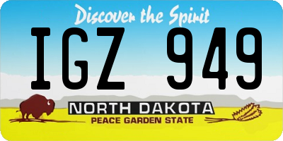 ND license plate IGZ949