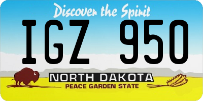 ND license plate IGZ950