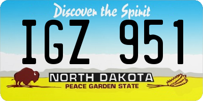 ND license plate IGZ951