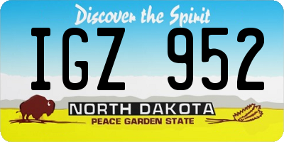 ND license plate IGZ952