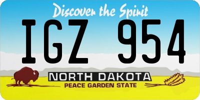 ND license plate IGZ954