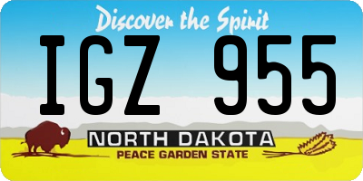 ND license plate IGZ955