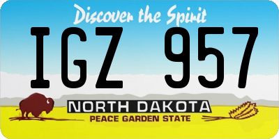 ND license plate IGZ957