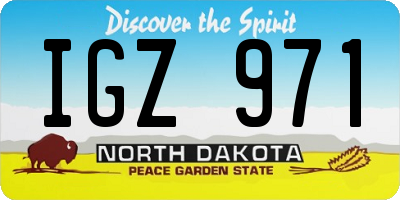 ND license plate IGZ971