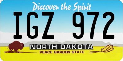 ND license plate IGZ972