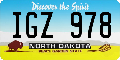 ND license plate IGZ978