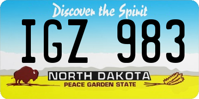 ND license plate IGZ983