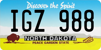 ND license plate IGZ988