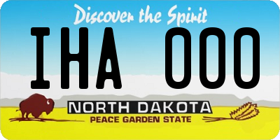 ND license plate IHA000