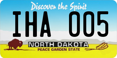 ND license plate IHA005