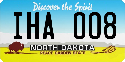 ND license plate IHA008