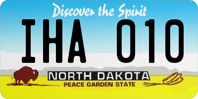 ND license plate IHA010
