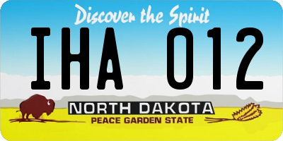 ND license plate IHA012