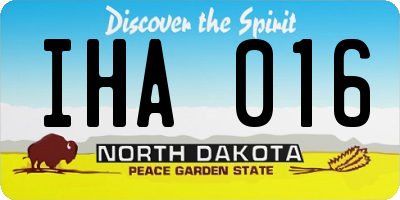 ND license plate IHA016