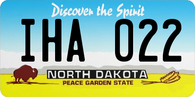 ND license plate IHA022