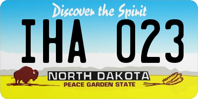 ND license plate IHA023