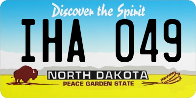 ND license plate IHA049