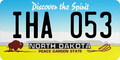 ND license plate IHA053