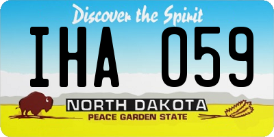 ND license plate IHA059