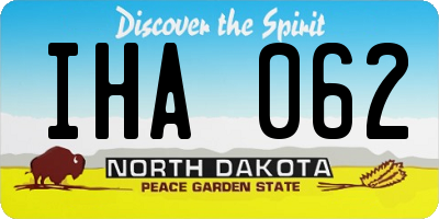ND license plate IHA062