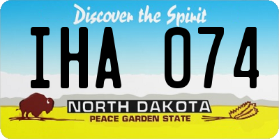 ND license plate IHA074