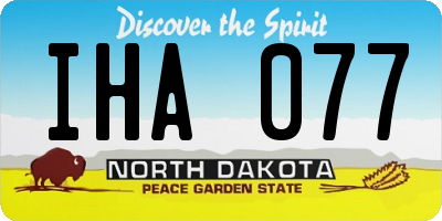 ND license plate IHA077