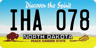 ND license plate IHA078