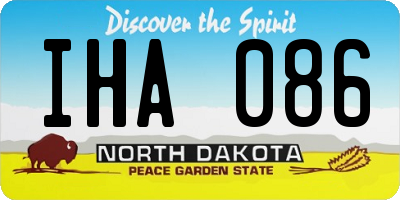 ND license plate IHA086