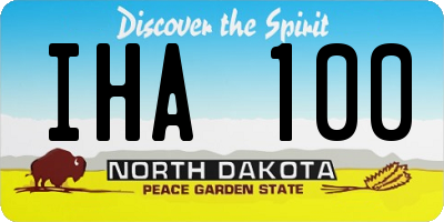 ND license plate IHA100
