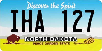 ND license plate IHA127