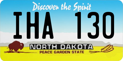ND license plate IHA130