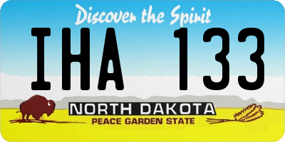 ND license plate IHA133