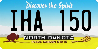 ND license plate IHA150