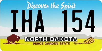 ND license plate IHA154