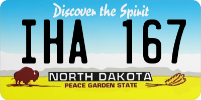 ND license plate IHA167