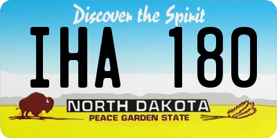 ND license plate IHA180