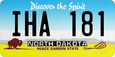 ND license plate IHA181