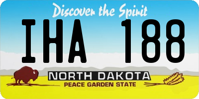 ND license plate IHA188