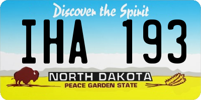 ND license plate IHA193