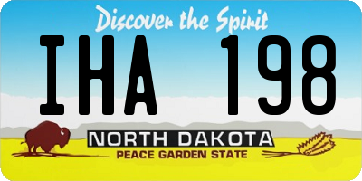 ND license plate IHA198
