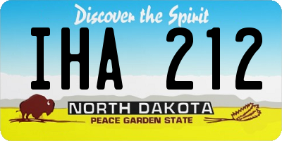 ND license plate IHA212