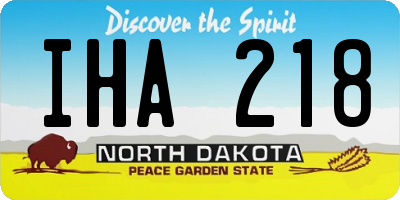 ND license plate IHA218