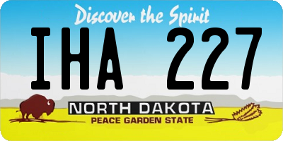 ND license plate IHA227