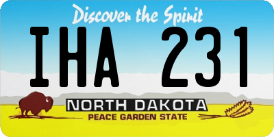 ND license plate IHA231