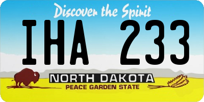 ND license plate IHA233