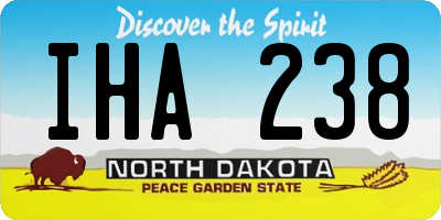 ND license plate IHA238