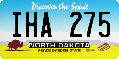 ND license plate IHA275
