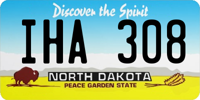 ND license plate IHA308