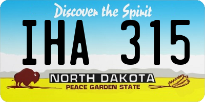 ND license plate IHA315